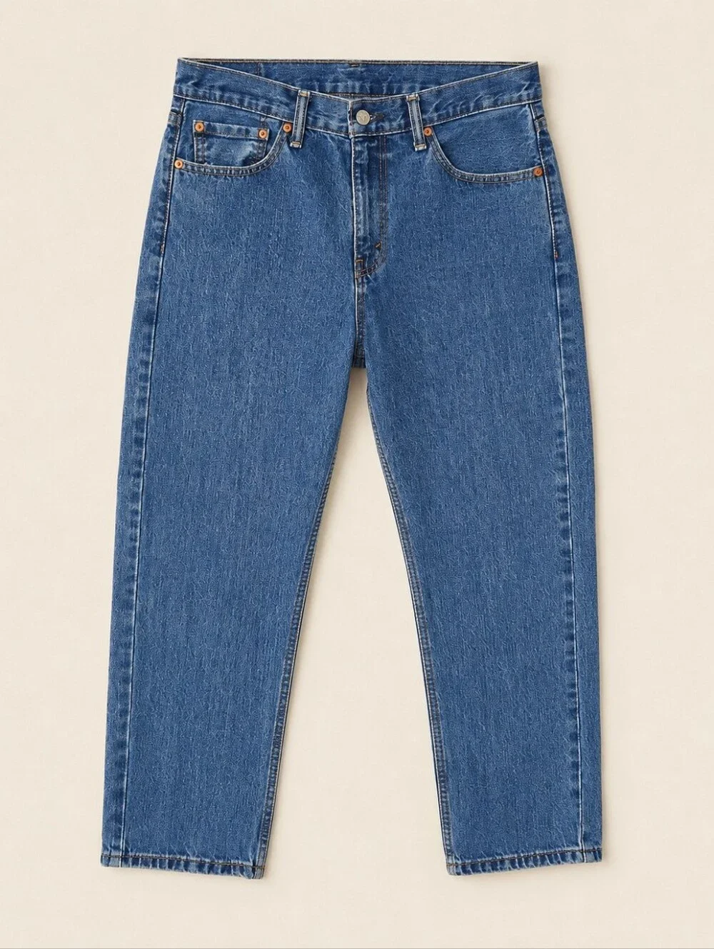 Levi's 505 Regular Straight Leg Medium Stonewash Blue Denim Jeans Men's 33x30